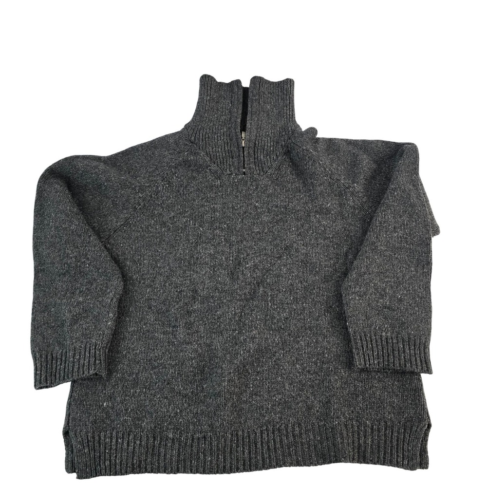 Field Gear‎ Mens Lambswool  1/4 Zip Sweater Gray Pullover Size L fits M